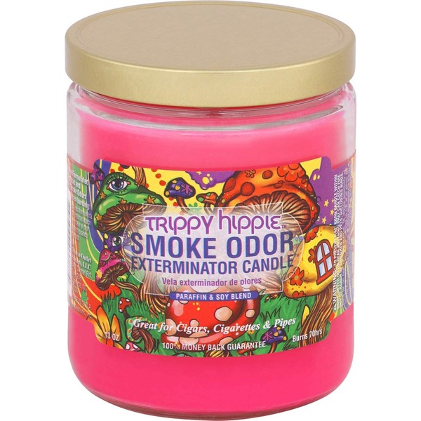 Smoke Odor Exterminator 13 oz Jar Candles Trippy Hippie, Pack of 2