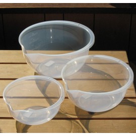 Nagao Bowl Antibacterial Heat Resistant Single-Spout Bowl Set 16cm 20cm 24cm Natural With Graduations Made in Japan