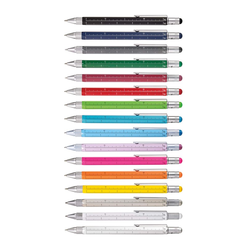 TROIKA Multifunctional Ballpoint Pen CM Inch Ruler Leveler Multi Ballpoint
