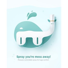 Ciays Bidet Attachment for Toilet Ultra-Slim Bidet Sprayer with Pressure Controls Non-Electric Dual Nozzles for Feminine/Posterior Wash, Bamboo/White