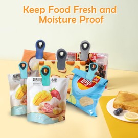 Gzsekken Food Bag Clips Set of 10, Bag Clips with Magnet, Food Clips for Food Storage with Air Tight Seal Gripbag,Reusable 5 Colours,for Keeping Food Fresh - Ideal for Home, Kitchen,Travel,Camping