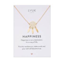 LUUK LIFESTYLE Filigree Necklace with Simple Pendant Made of Waterproof Stainless Steel, 50 cm, Gift for Girlfriend, Lucky Charm Symbol, Chain, Stainless Steel, No Gemstone