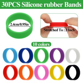 Elegaperma 30 PCS Silicone Mic Color Bands, 10 Color Color Bands For Microphones,Microphone Color Rings for Distinguish Mic