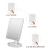 Espejo Para Maquillaje Tactil Con 3 Niveles Luz Led Rotable