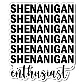 Pack 6PCS Shenanigan Enthusiast Stickers Funny Sarcastic Quote Vinyl Waterproof Decals Decor Tumbler Kindle Laptop Water Bottle Phone Hard Hat Luggage Scrapbook Car Gifts