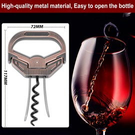 ZONSUSE Ah So Weinöffner für Spröde Korken,Profi Korkenzieher für Alte Weine,Weinflaschenöffner für Vintage Flaschen,Weinöffner Geschenk für Weinsammler Weinliebhaber (Glatt Rot)