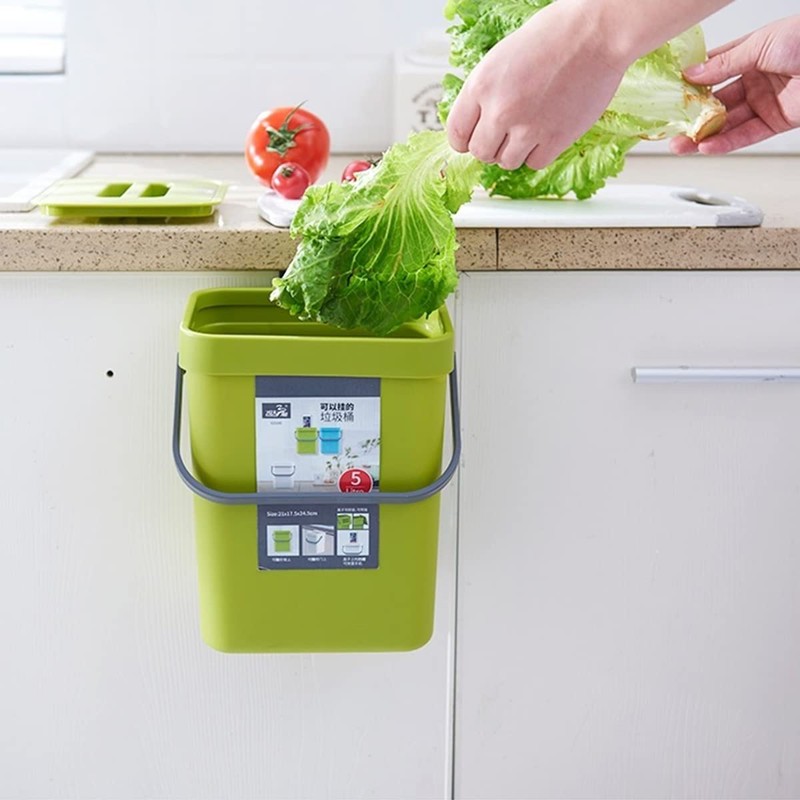 Small Trash Can with Lid Mini Kitchen Hanging Trash Can