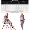 SWOMOG Satin Women's Pyjamas with Button Placket Long Sleeve Sleepwear