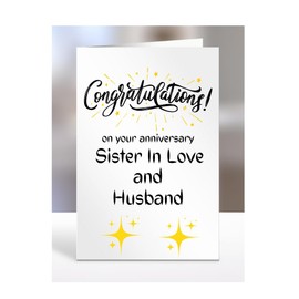 Congratulations on your anniversary Sister In Love and husband, greetings card, A5-94_122