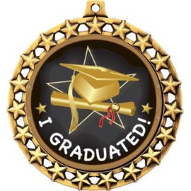 I Graduated Medal, 2 1/2" Galaxy Star Graduation Medals, Great Graduating Awards 20 Pack Prime