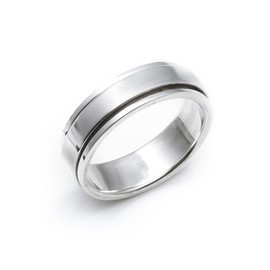 Silverly Women's Men's Unisex .925 Sterling Silver Flat Spinner 6mm Thumb Ring