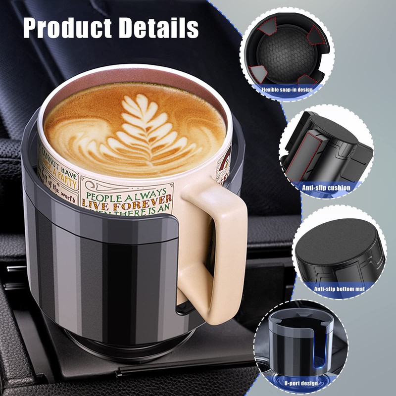 Car Cup Holder Expander Cup Holder Adapter with Adjustable Base