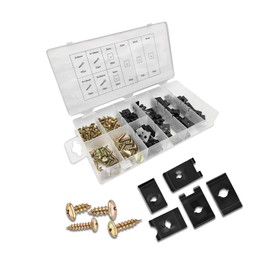 170PCS Automotive Screws and Clips Assortment Kit, Car U-Clip and Screw Assortment Kit, 9 Different Sizes Automotive U Nut and Screw Clip Replacement Parts for Dash Door Panel Interior