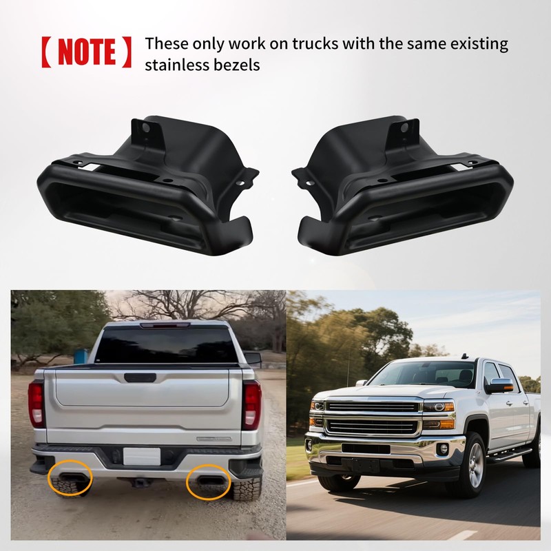 2253506 Exhaust Tips Bezels Black RH/LH 1 PAIR Compatible with