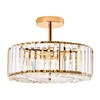 VONLUCE Crystal Light Fixture, Modern Semi Flush Mount Ceiling Light,