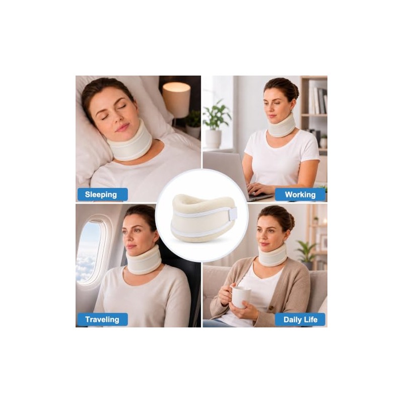 Neck Brace with Detachable Support Strips, Adjustable Neck Support
