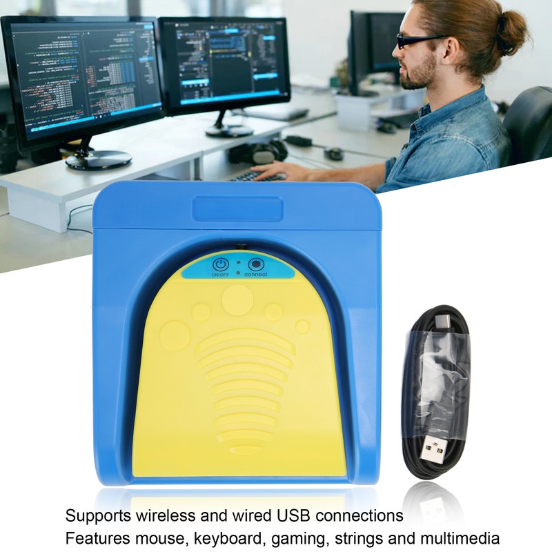 Single Foot Switch Pedal Wireless Wired USB Two Connection Mode