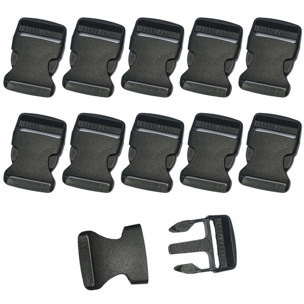 CRLLDPM Pack of 10 Buckles for 20 mm Wide Webbing Straps, Made of Hard Plastic, Buckle Click Closure, Replacement Buckle, Buckle Repair, Backpack Belt Buckle, Buckle Strap