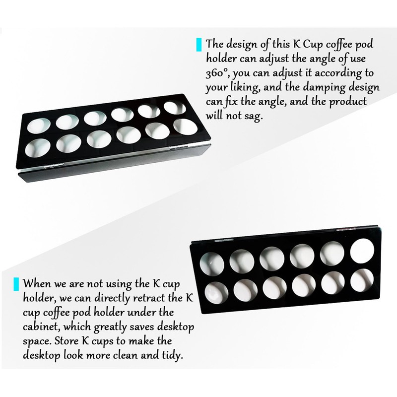 Wall Mounted Coffee Pod Holder Space Saving Under Counter Cabinet