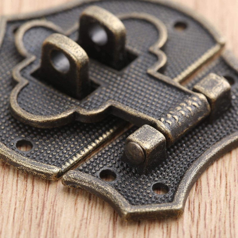 Vintage Lock Latch Hasp with 7 Screws Peach Heart Shape