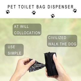 LELE LIFE 2 Pack Dog Poop Bag Dispenser, Pet Dog Waste Bag Dispenser, Dog Poop bag Holder, Leash Dispenser for Dog Waste Bags, Black