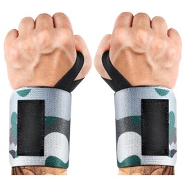 18'' Professional Wrist Wraps for Weightlifting 2PCS(IPF Approved),Heavy Duty Gym Wrist Straps for Working Out,Weight Lifting Wrist Brace,Men Women Wrist Support with Thumb Loop (Camouflage)