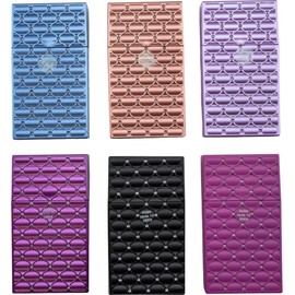 Elegantes Zigarettenetui, 108 x 60 x 18 mm, Kunststoff mit Strass, für 20 Slim oder 10 normale Zigaretten, 5 Farben (Schwarz metallic mit Steinchen)