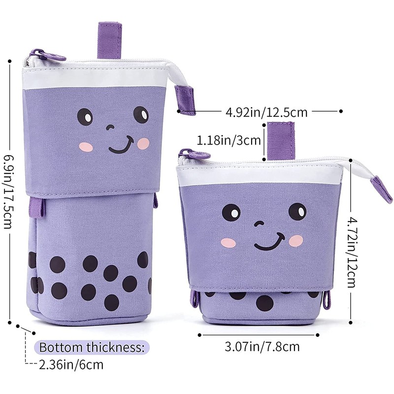 Cute Pencil Case, OLIYuMi Telescopic Pencil Pouch Stand Up Pencil