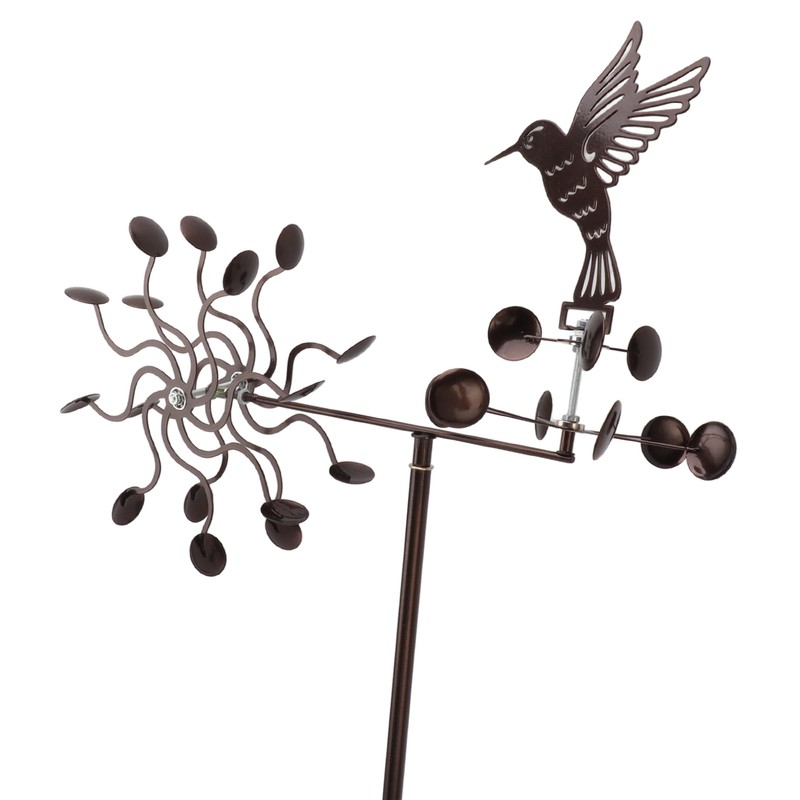 Wind Spinners Iron Hummingbird Metal Windmill Wind Sculpture for Outdoor