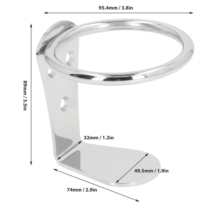 Boat Ring Drink Holder Stainless Steel Rustproof Wall Mount Single