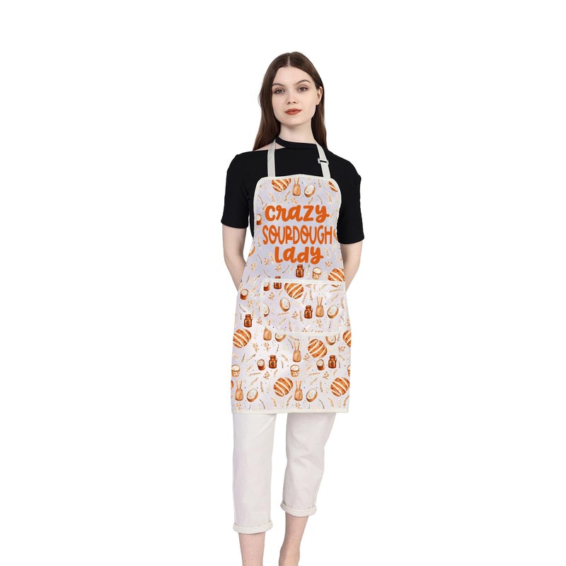 MYSOMY Sourdough Maker Gift Crazy Sourdough Lady Apron Sourdough Baker's