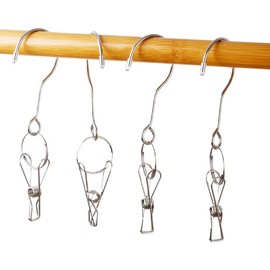 BetterJonny 8 Piece Stainless Steel Hanger, Vertical Hanging, Pinch Hanger, Laundry Dryer, Stainless Steel, For Indoor and Outdoor Use, Anti-Falling, Stainless Steel Hanger, Multi-functional