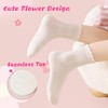 BISOUSOX Ruffle Socks Girls Socks 6-8 Years Old White Cute