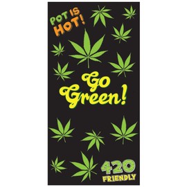 Rockin Towel Funny Weed-Themed Beach Towel Adult Humor Decorative Printed Black 30" x 60" Soft Cotton Velour Towels for Men & Women – Unique Gag Gift for Pool, Travel, Cruise Essentials & Outdoor Fun