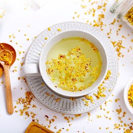 JTEDZI Osmanthus Tea 35g / 1.23 oz Natural Dried Osmanthus Flower Herbal Tea Edible Osmanthus Loose Leafe Tea Chinese Traditional Fragrans Tea for Bervage, Food, Baking, Jam, Gui Hua Tea 桂花茶