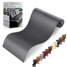 YAFLC Self Adhesive Leather Repair Tape Kit, 4"x 63" Leather Repair Patch for Furniture, Leather Repair Patch for Car seat, Sofas, Couch, Boat Seat Darker Grey