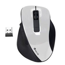 NGS BOW WHITE - Kabellose Maus RF 2.4Ghz, Kabellose optische Maus 800/1200/1600dpi für Computer, Scroll + 5 Tasten, ergonomisch (Rechtshänder), Weiß