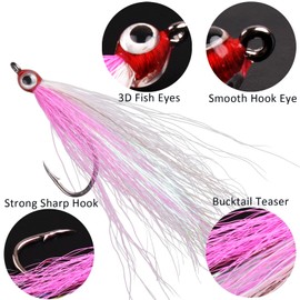 Clouser Minnow Fly Fishing Flies Salmon Trout Steelhead Jig Hooks Saltwater Flies Sea Bass Striper Flounder Fly Fishing Lures, Mix Colors