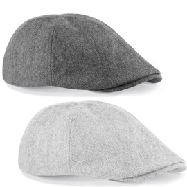 noTrash2003 Gatsby Cap Light Grey Dark Grey Peaked Cap Ivy Cap Flat Cap Newsboy Herringbone Lined One Size, lightgrey