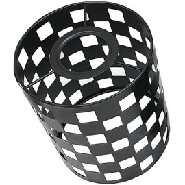 DC VOLTAGE 2 Pack of Modern Black Metal Drum Cage Lampshade – Industrial Geometric Pendant Light Shade with Square Cutouts for Hanging Ceiling Lights (Black S1)