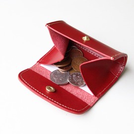 Polcolosso Teardrop Coin Case, Original Tochigi Leather, Made in Japan, Genuine Leather, red