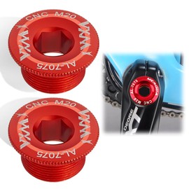 Crank Bolt, Bike Crank Cap, Fixing Bolt, Bicycle Crank Cover, Aluminum Alloy, Durable, Mountain Bike Crank Bolt, For Road Bicycles, M20 (Red)