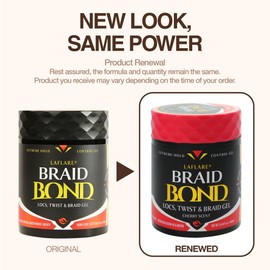 Laflare 430 ml Braid Bond Gel Bulk Extreme Hold for Natural & Kids Hair, Vegan, Nourishing, Braiding Hair, Twist Hair (Cherry)