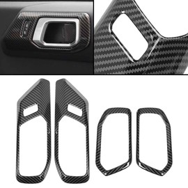 Xomzema Inner Door Handle Scratch Protector Cover, Front and Rear ABS Door Handle Covers Sticker Trim Frame Decor Interior Accessories for Ford Bronco Offroad 4 Door 2021 2022 2023, 4 Pack