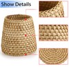 BSTKEY Handmade Rattan Woven Pencil Holder Desk Organizer, Multifunctional Stationery