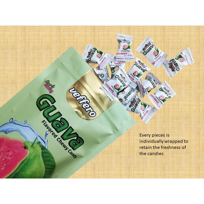 Veffero Simply Chewy guava flavored chewy candy,192g individually wrapped chewy