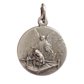 I G J The Saint Guardian Angel Medal - The Patron Saints Medals, Brass