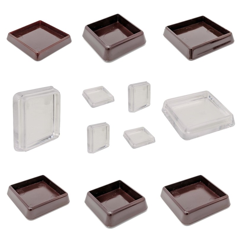 60x60mm Clear Furniture Cups, Pack of 4 Carpet Protectors for