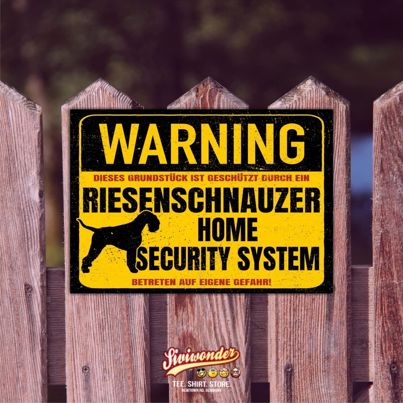 Giant Schnauzer Schnauzer Warning Security System Door Sign Dog Sign