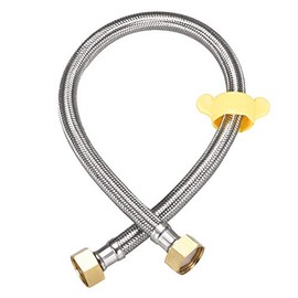 uxcell Faucet Supply Line Connector 1/2 Inch IPS Female x 1/2 Inch IPS Female 24 Inch Length 304 Stainless Steel Hose Brass Nut